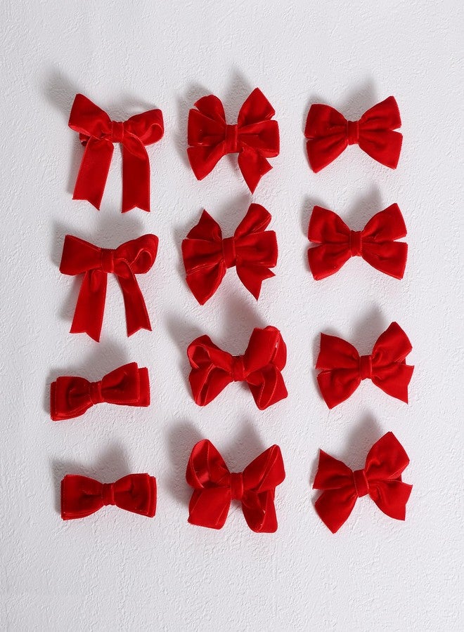 KCHIES Red Velvet Ribbon Bow Hair Clip 12pcs 3in Christmas Dressy Bow Alligator Barrettes Valentines New Year Ponytail Decor Accessory Small for Little Teen Toddler Baby Girls Kids Gift - Image 5
